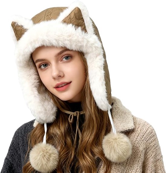 Fleece winter hat - Warm hat with thickened ear flaps - Soft, comfortable and frost-resistant - Stylish V1188-ZXY-131-908