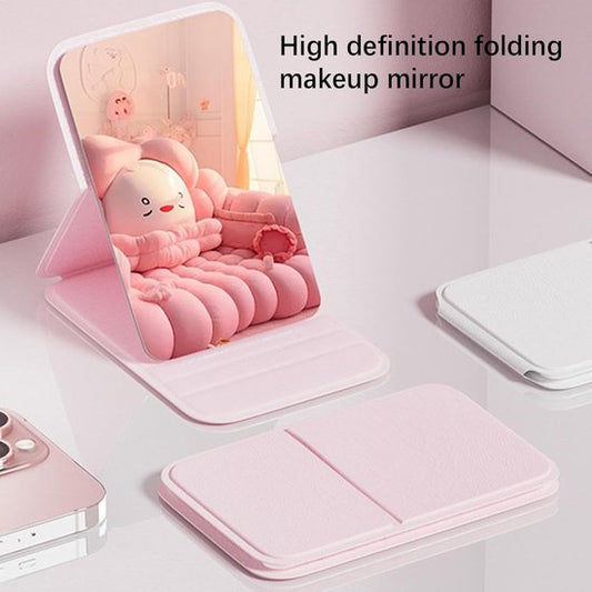 Frameless High Definition Makeup Mirror - Foldable Travel Mirror - Portable Makeup Mirror with Soft PU V1188-ZXY-131-916