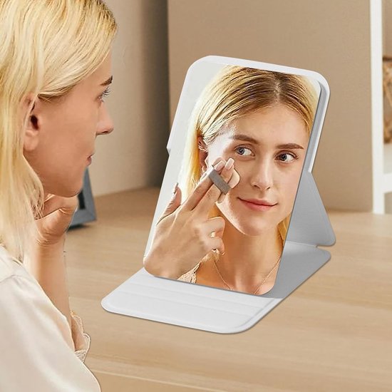 Frameless High Definition Makeup Mirror - Foldable Travel Mirror - Portable Makeup Mirror with Soft PU V1188-ZXY-131-917