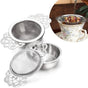 Tea Strainer - 2-piece set - Stainless steel tea infuser - Tea steeper with handle and drip cup - 6.5 cm - V1188-ZXY-131-936