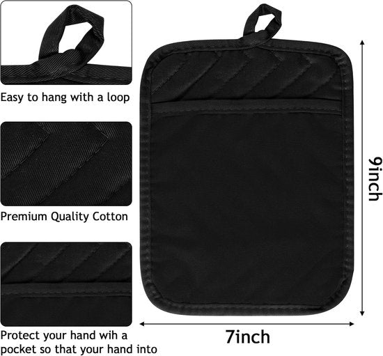 Heat Insulating Mat Set (4 pcs) - Placemats - Coasters - Thick Heat Insulating Gloves - Kitchen Tools for V1188-ZXY-131-938