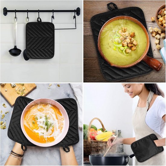 Heat Insulating Mat Set (4 pcs) - Placemats - Coasters - Thick Heat Insulating Gloves - Kitchen Tools for V1188-ZXY-131-938