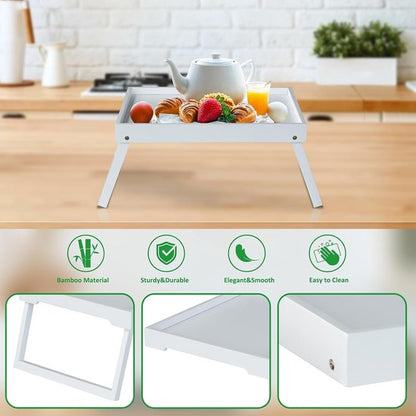 Folding table - Multifunctional folding table for home - Folding bamboo bedside table - Can be used as a V1188-ZXY-131-948