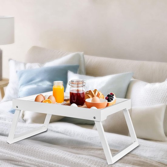 Folding table - Multifunctional folding table for home - Folding bamboo bedside table - Can be used as a V1188-ZXY-131-948