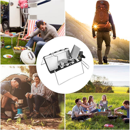 Camping stove - Portable and foldable - Camping cooking - 2600W - Three-sided windproof - Heat-resistant V1189-HB001CHJA00164