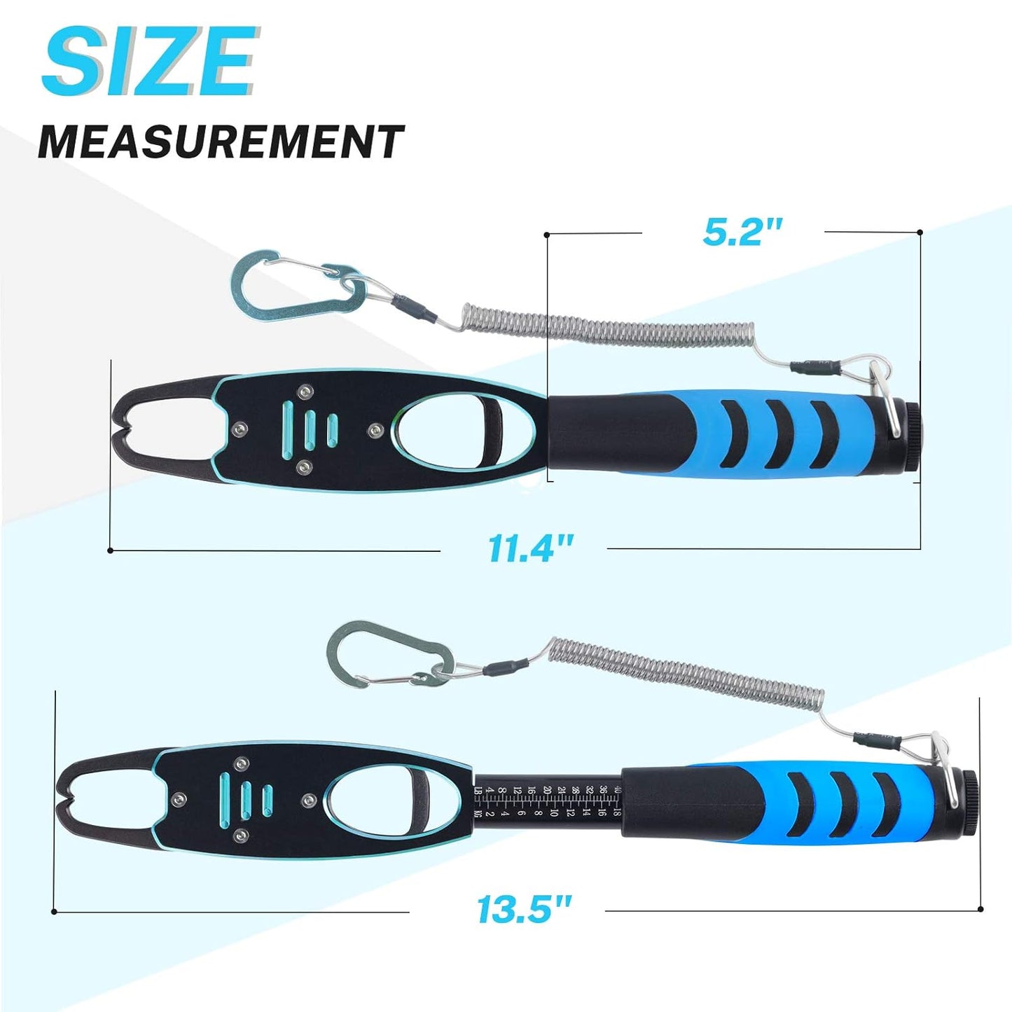 Fish Grabber with Scale - Non-Slip Handle - One-Handed Use - 360 degrees Rotatable - Includes Wrist Strap V1189-HB001CHJA00165