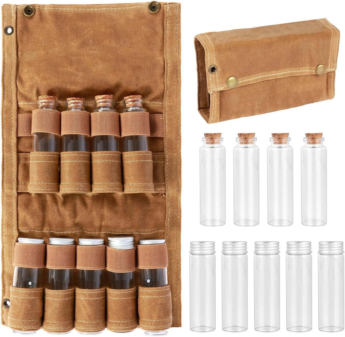 Camping Spice Set - Waterproof - 9 Spice Tins with Canvas Storage Bag and Hanging Hole V1189-HB001CHJA00166