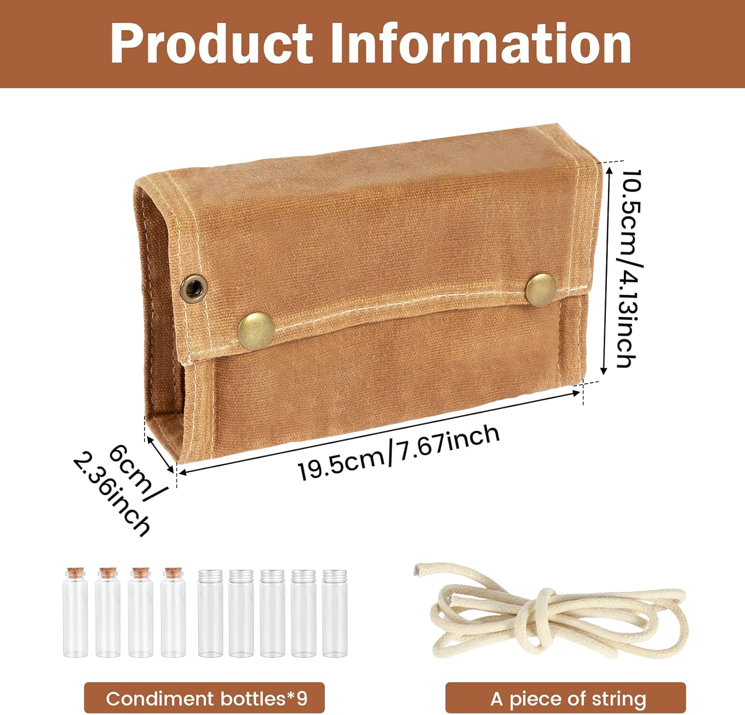 Camping Spice Set - Waterproof - 9 Spice Tins with Canvas Storage Bag and Hanging Hole V1189-HB001CHJA00166