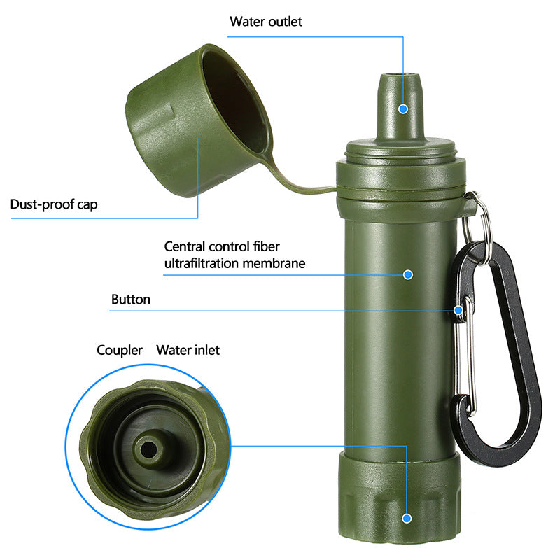 Water Stream Filter - Essential Camping Gear - 1200L Capacity - Extended Straw - For Hiking & Emergency V1189-HB001CYTA00043