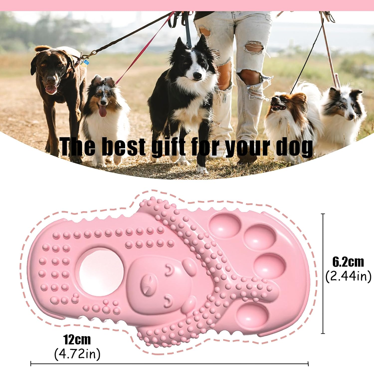 Dog Toothbrush-Chew Toy-Cleaning Teeth-Green+Pink V1189-HB001CYTR00001