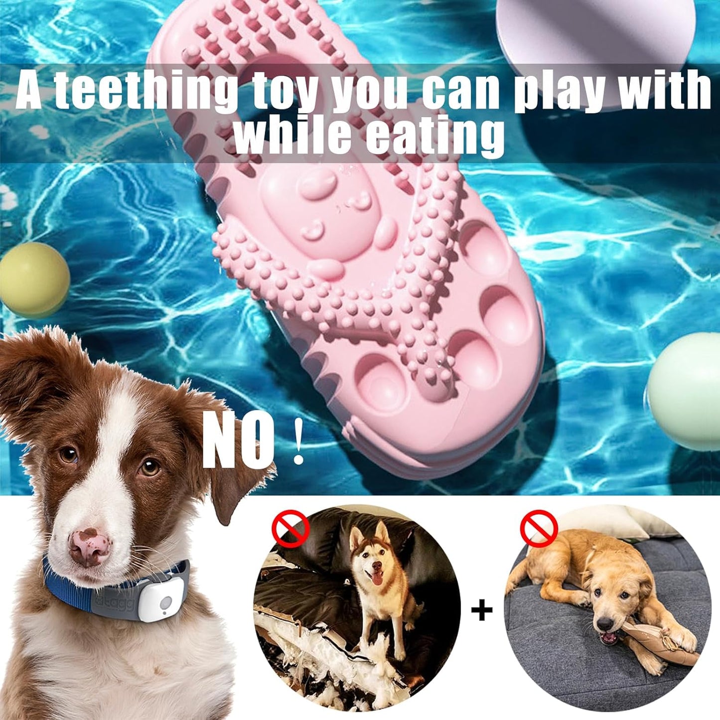 Dog Toothbrush-Chew Toy-Cleaning Teeth-Green+Pink V1189-HB001CYTR00001