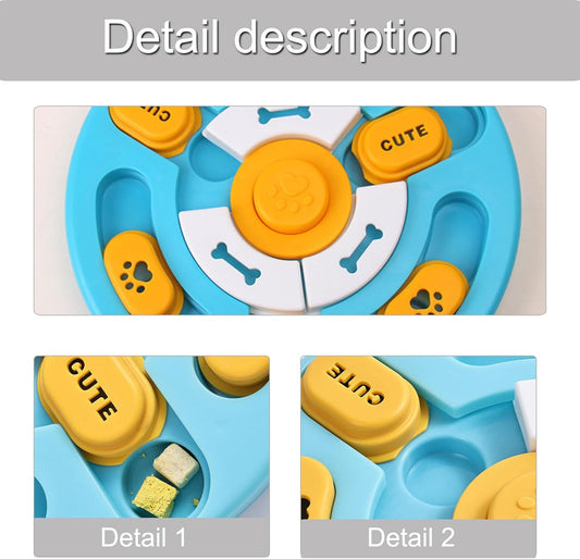 Dog Toys - Educational Toys - Treat Dispenser - Blue - 1pc V1189-HB001CYTR00004