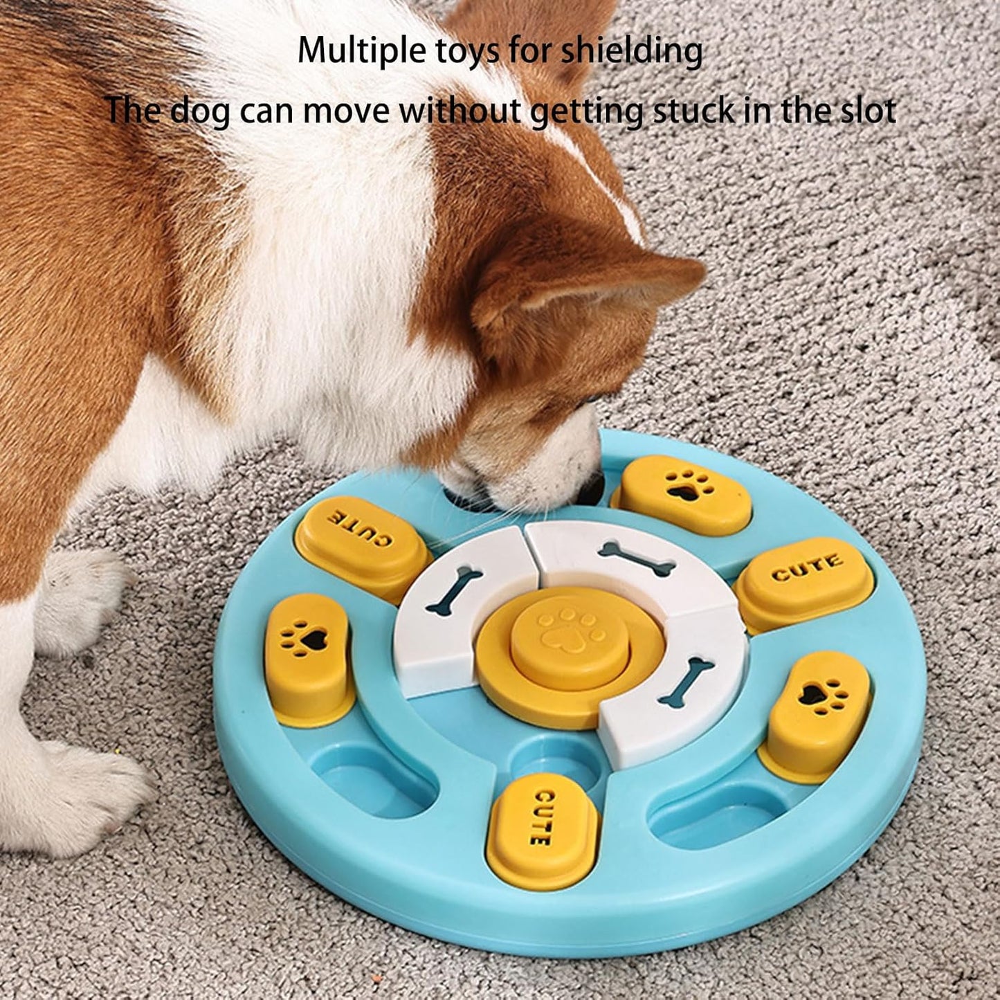 Dog Toys - Educational Toys - Treat Dispenser - Blue - 1pc V1189-HB001CYTR00004