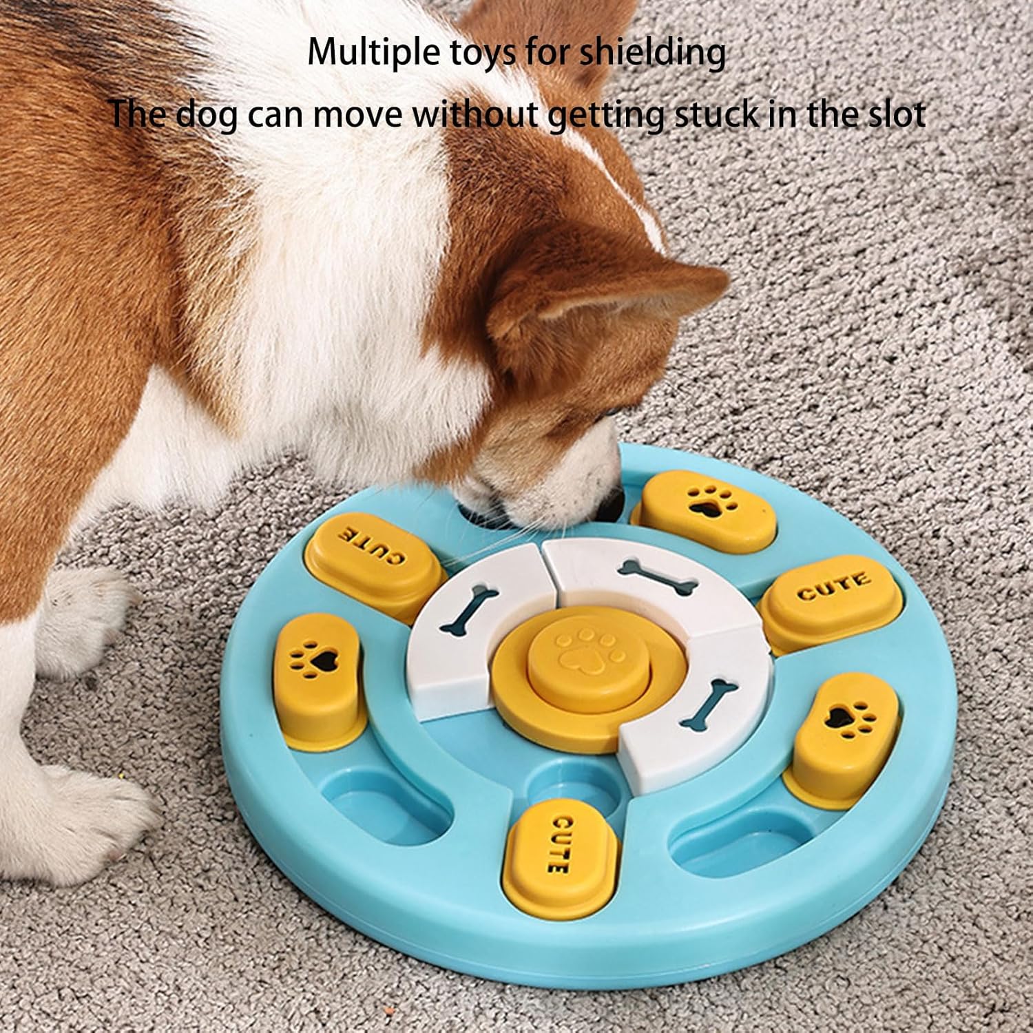 Dog Toys - Educational Toys - Treat Dispenser - Blue - 1pc V1189-HB001CYTR00004