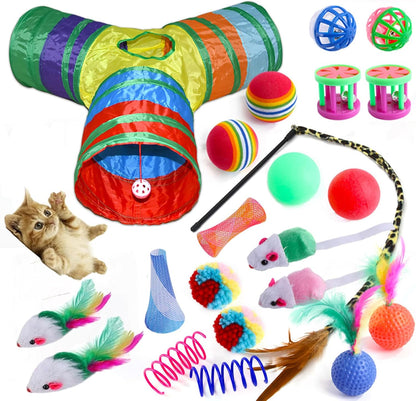 Tunnel toy - Cat maze - 3-way Y-shape - 22 pieces - Multifunctional V1189-HB001CYTR00010