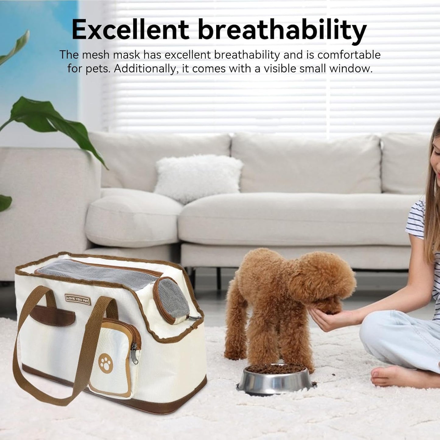 Cat Cage - Portable - For Pets up to 4.5 kg - Bread - 1 pc V1189-HB001CYTR00012