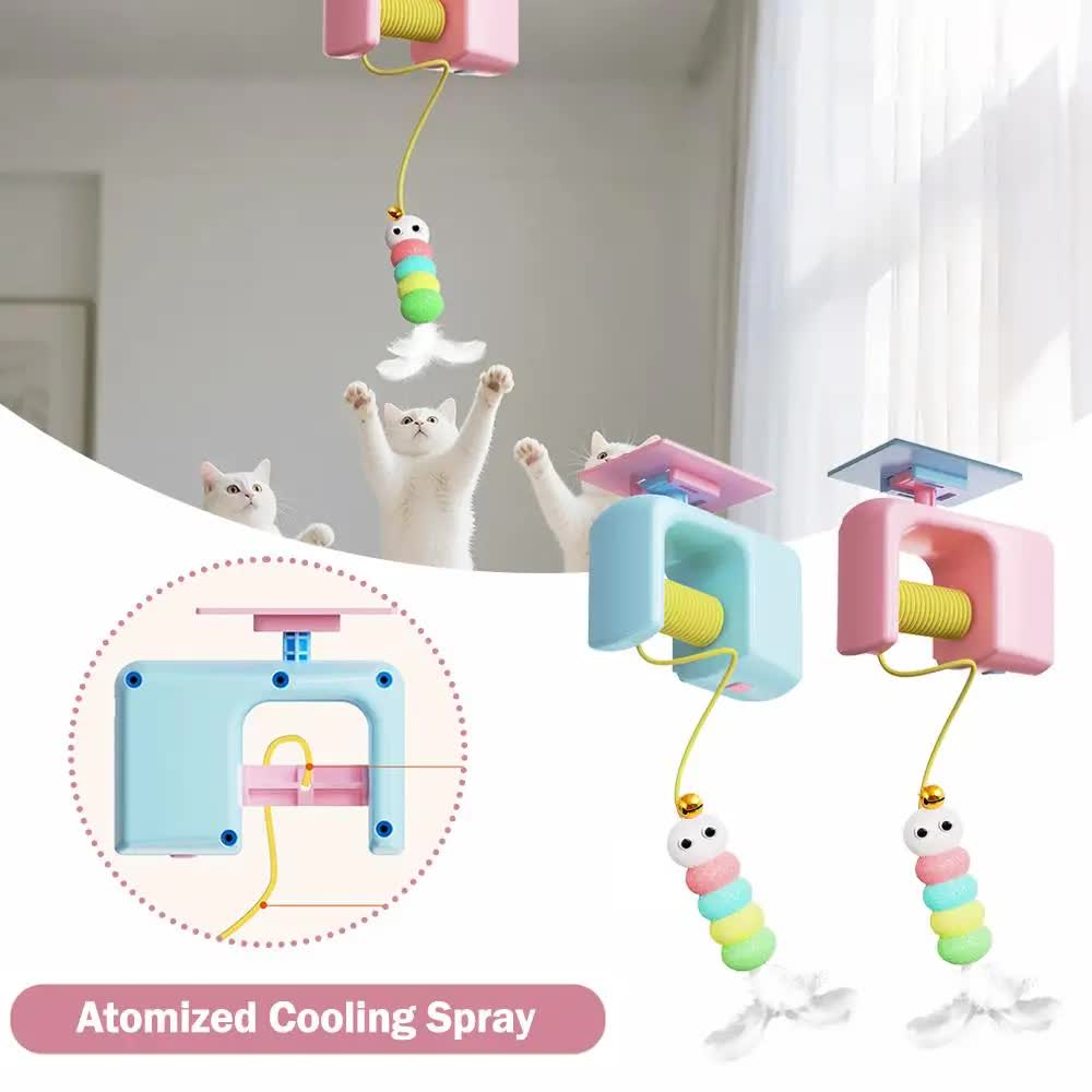 Cat Toys - Hanging - Spring-Loaded and Automatic - Blue - 1pc V1189-HB001CYTR00022