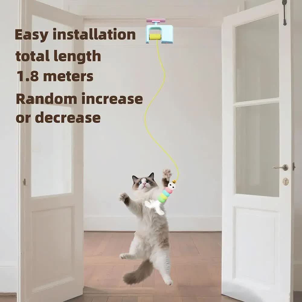 Cat Toys - Hanging - Spring-Loaded and Automatic - Blue - 1pc V1189-HB001CYTR00022
