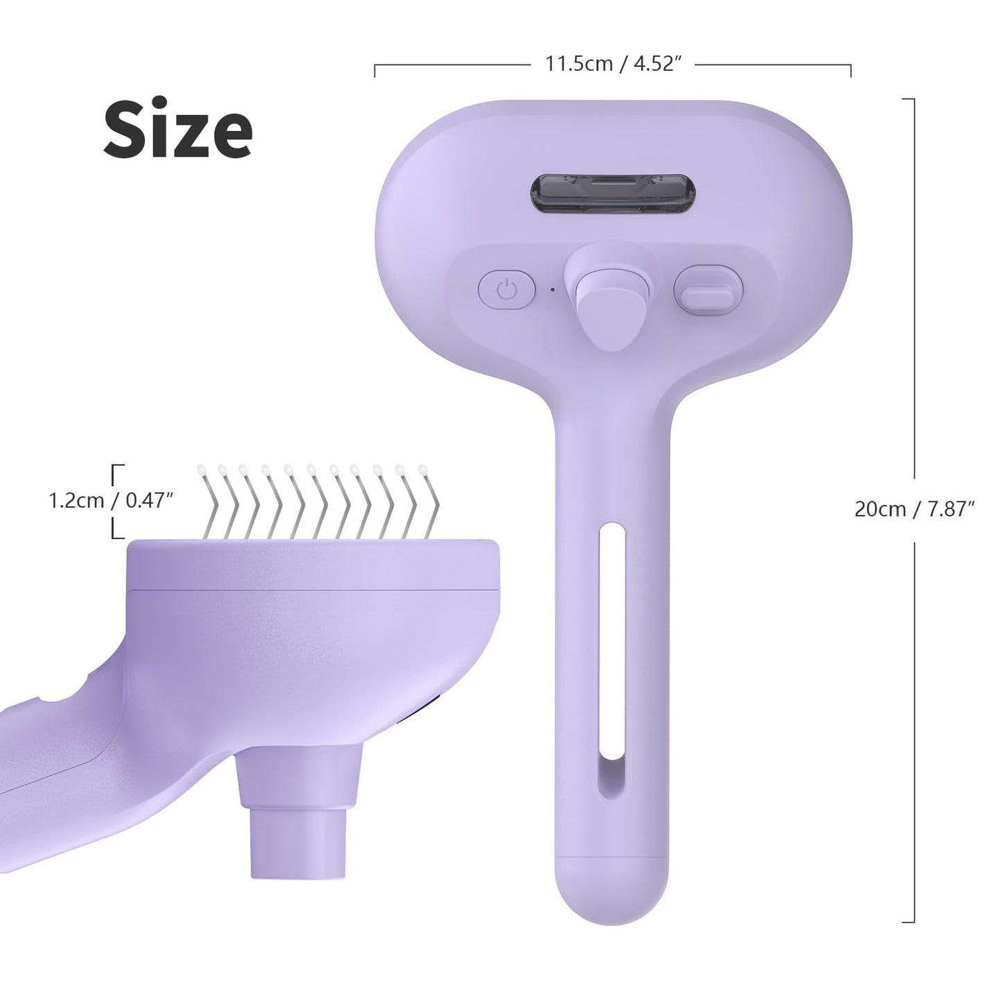 Self-Cleaning Brush - Antistatic - Pet - 3-in-1 - Purple - 1st V1189-HB001CYTR00025