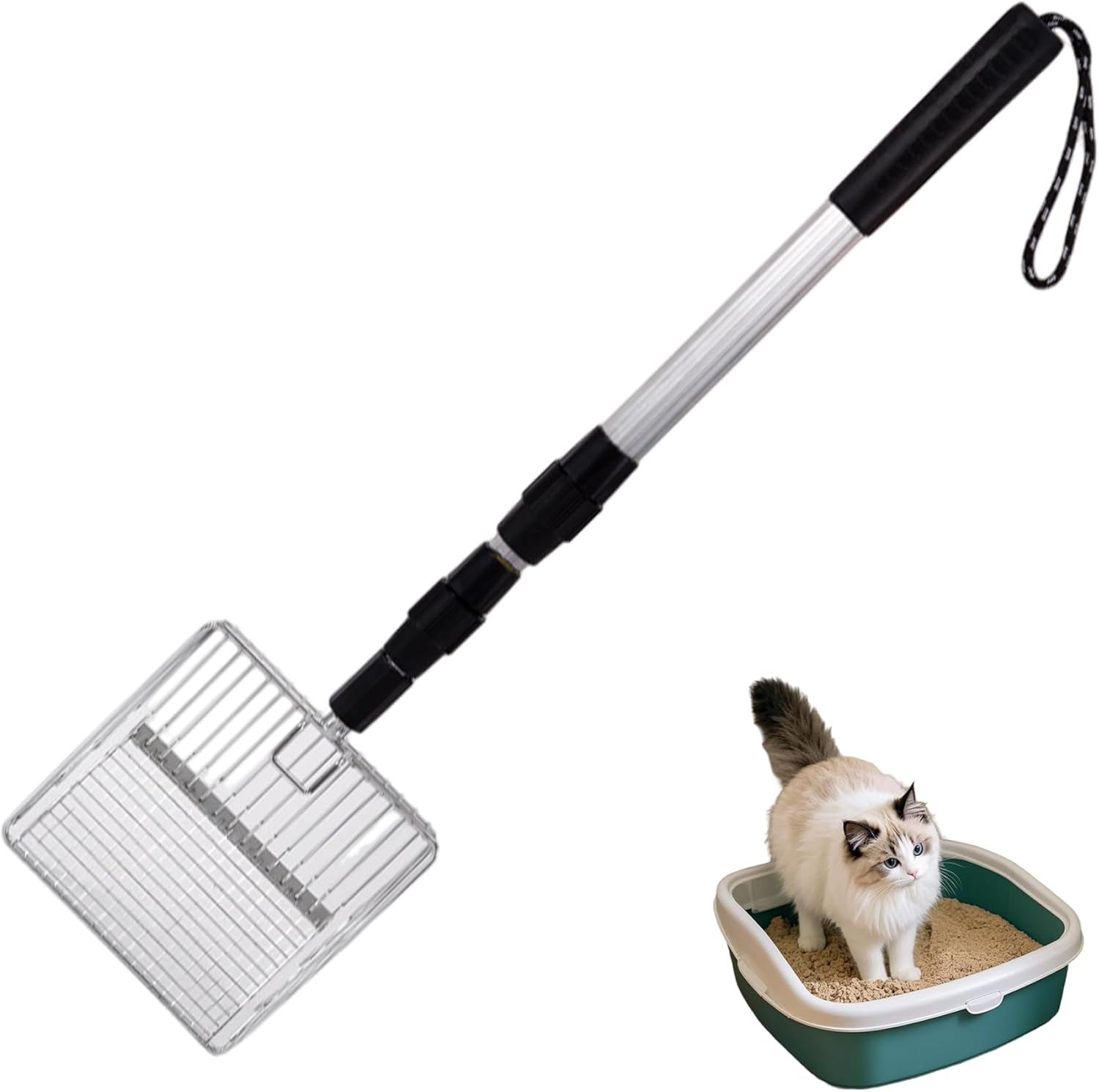 Cat Litter Scoop - Retractable - Metal - Portable - Multifunctional - 1st V1189-HB001CYTR00028