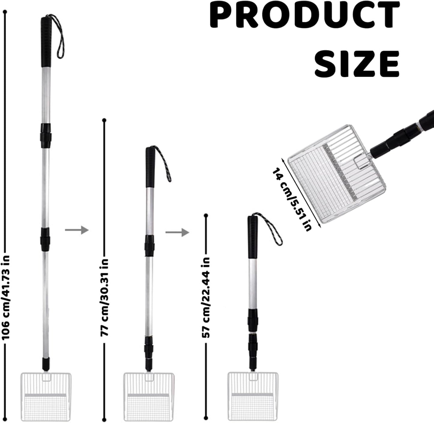 Cat Litter Scoop - Retractable - Metal - Portable - Multifunctional - 1st V1189-HB001CYTR00028