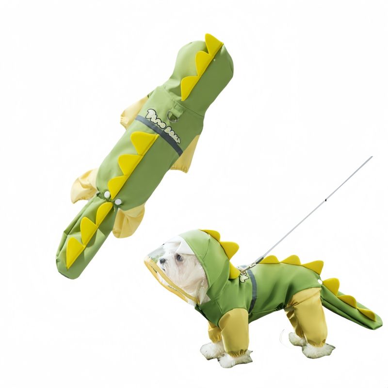 Pet Raincoat-With Belt-Reflective Strips-Green-XXL-1pc V1189-HB001CYTR00030