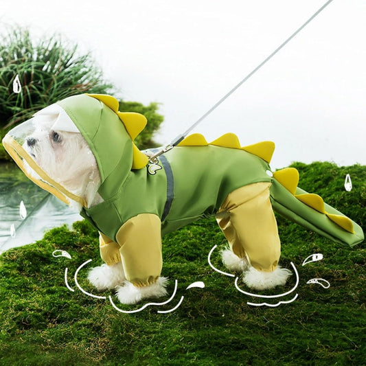 Pet Raincoat-With Belt-Reflective Strips-Green-XXL-1pc V1189-HB001CYTR00030