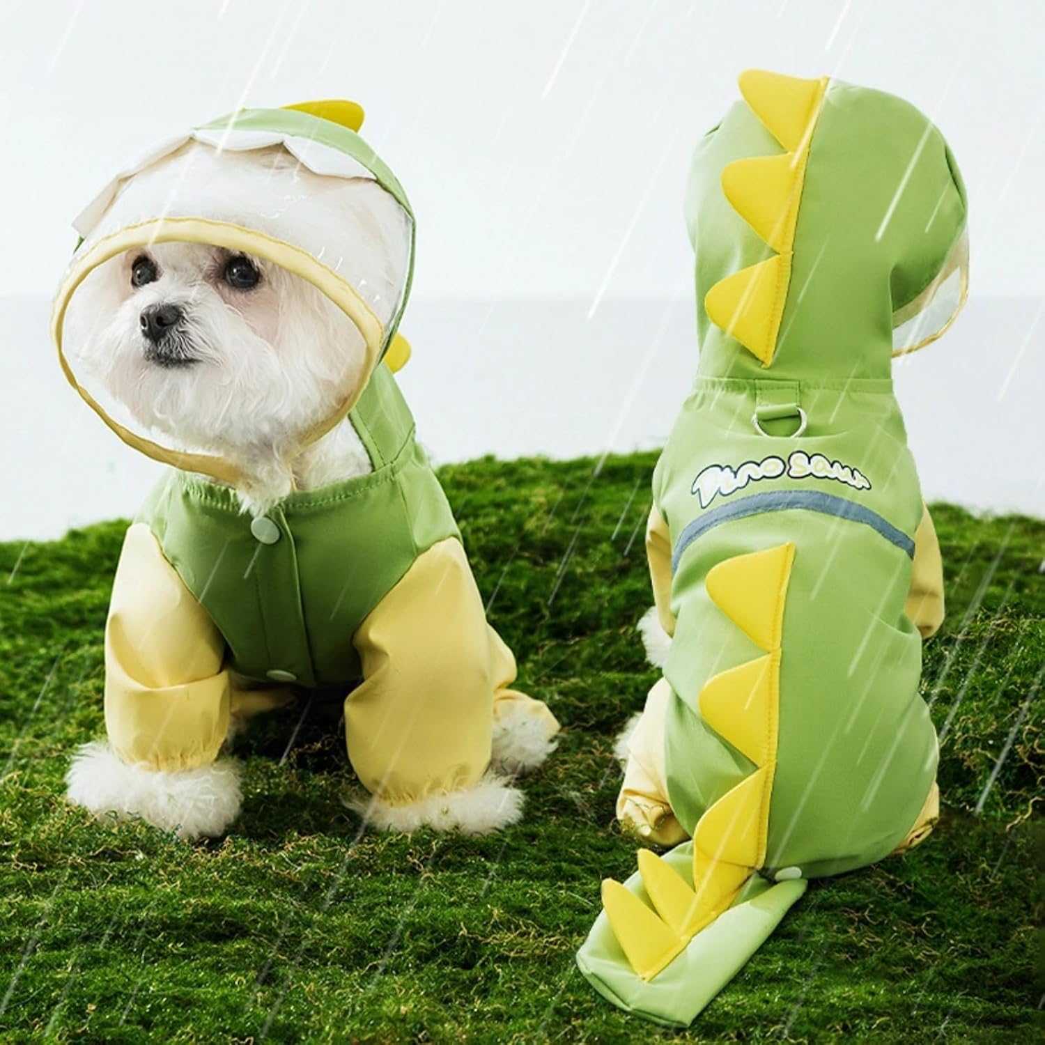 Pet Raincoat-With Belt-Reflective Strips-Green-XXL-1pc V1189-HB001CYTR00030