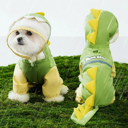 Pet Raincoat-With Belt-Reflective Strips-Green-XXL-1pc V1189-HB001CYTR00030