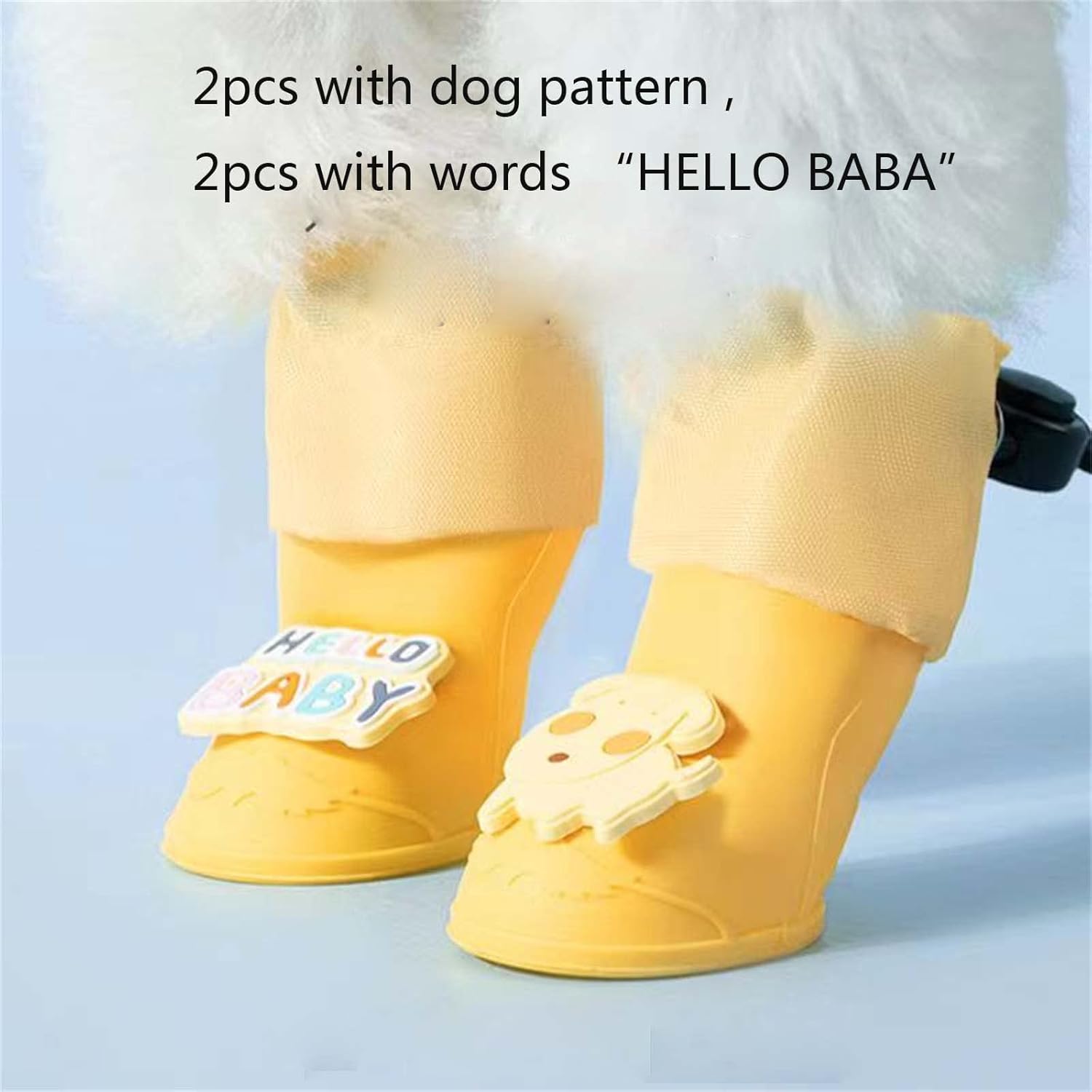 Dog Boots - Waterproof - Small and Medium Dogs - Yellow - Medium - 4 pcs V1189-HB001CYTR00031