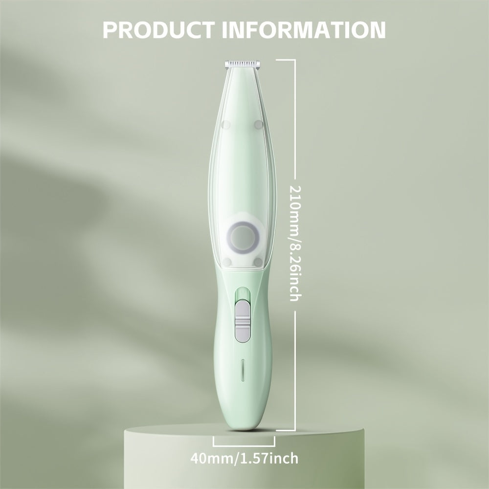 Small Animal Hair Trimmer-Hair Suction Cup-Rechargeable-Quiet-Green-1st V1189-HB001CYTR00034