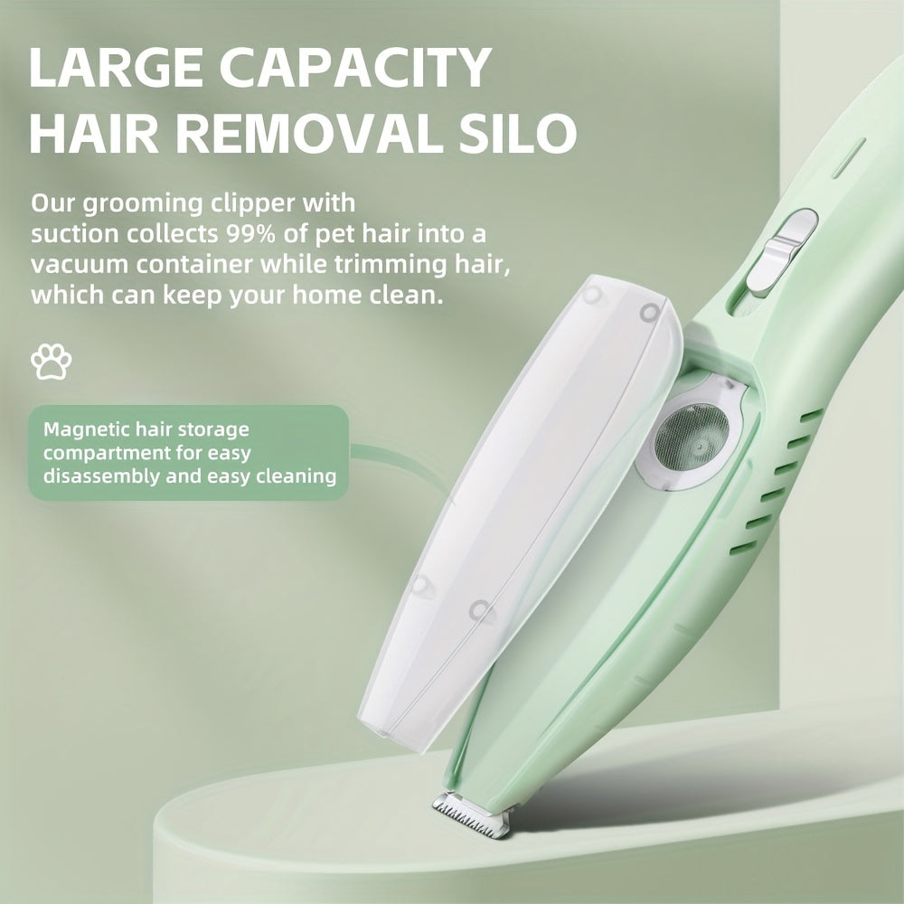 Small Animal Hair Trimmer-Hair Suction Cup-Rechargeable-Quiet-Green-1st V1189-HB001CYTR00034