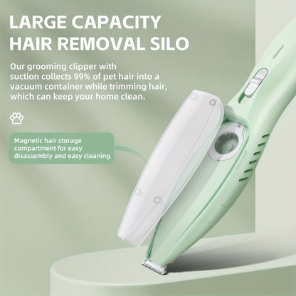 Small Animal Hair Trimmer-Hair Suction Cup-Rechargeable-Quiet-Green-1st V1189-HB001CYTR00034