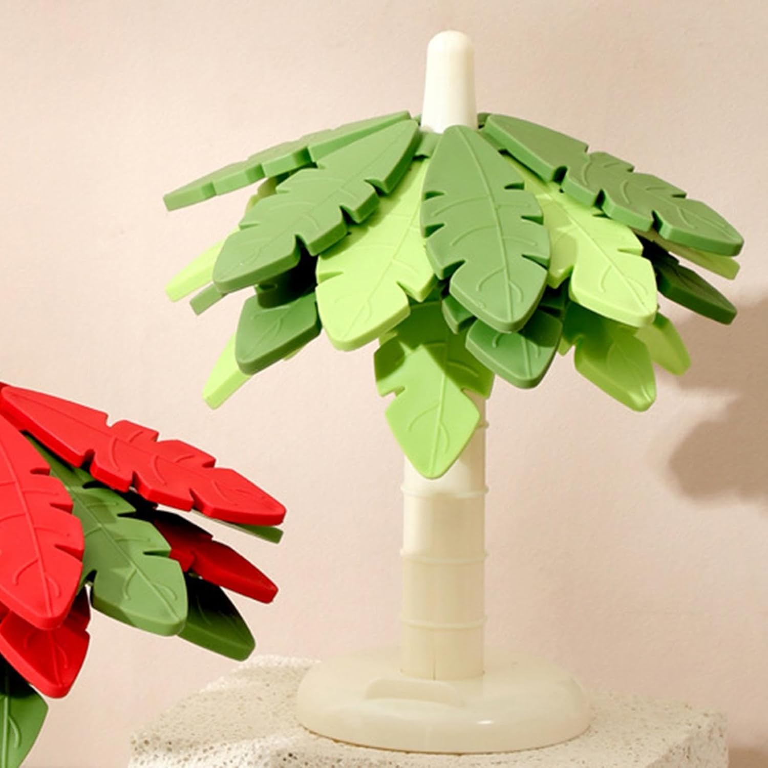 Silicone Coasters - Anti-Scald and Non-Slip - Set of 4 Tree-Shaped Holders with Phone Holder - Green V1189-HB001HWG000001