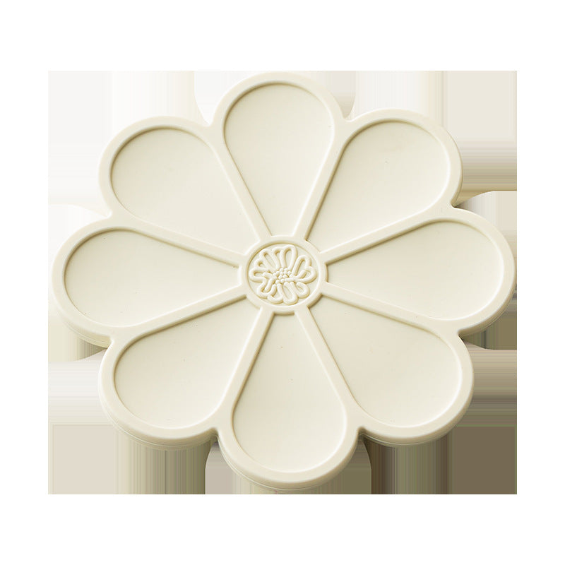 Silicone Mat - Heat Insulation & Anti-slip - Five Colors - Comes with Gold Stand - Flower Shape V1189-HB001HWG000003