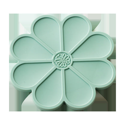 Silicone Mat - Heat Insulation & Anti-slip - Five Colors - Comes with Gold Stand - Flower Shape V1189-HB001HWG000003