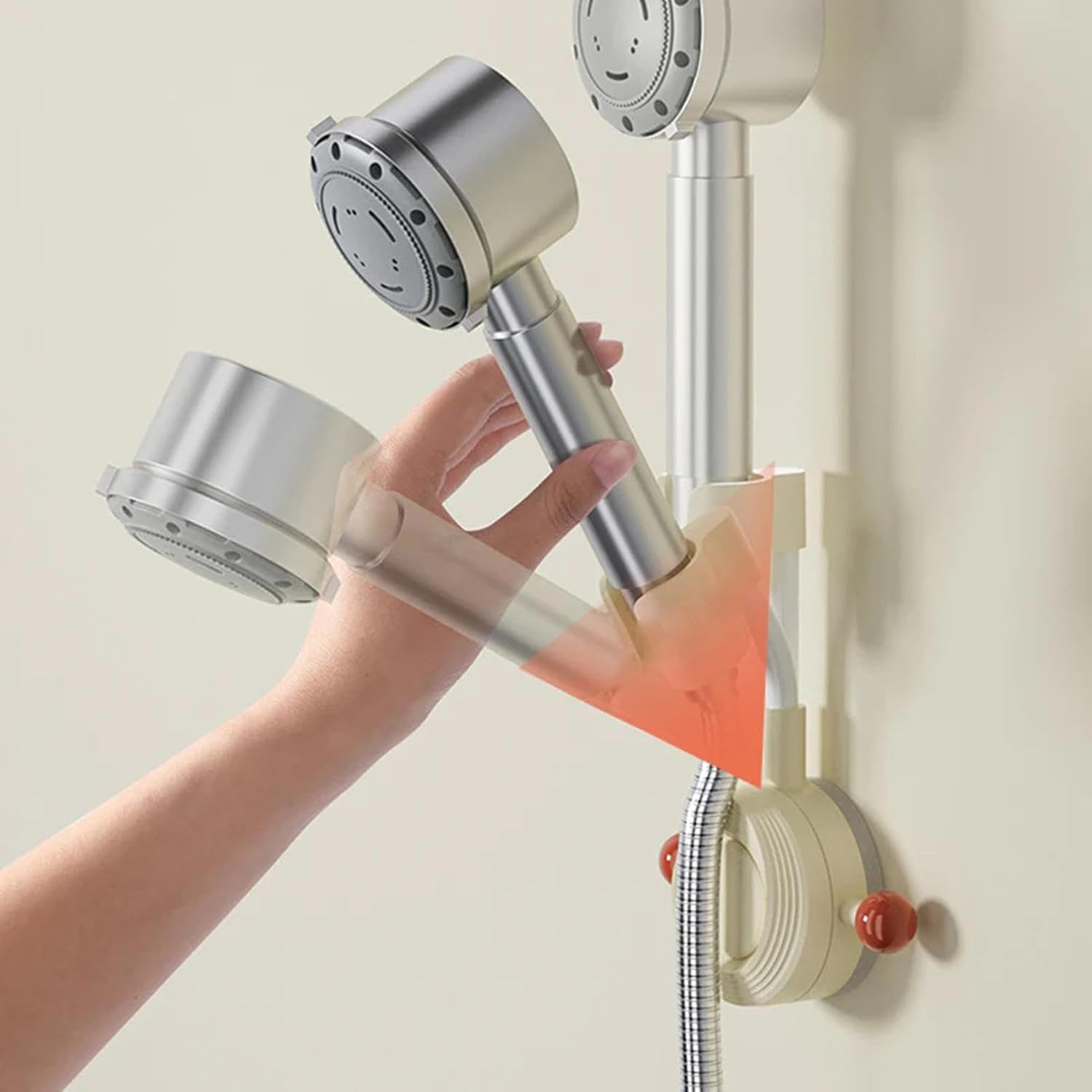 Shower head holder - Shower head holder with suction cup - Wall mounting, adjustable - with suction cup - No V1189-HB001HWH000005
