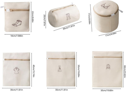 Washing Net-Laundry Nets-Washing Machine Deformation-Filter-6-Piece Set V1189-HB001HWH000006