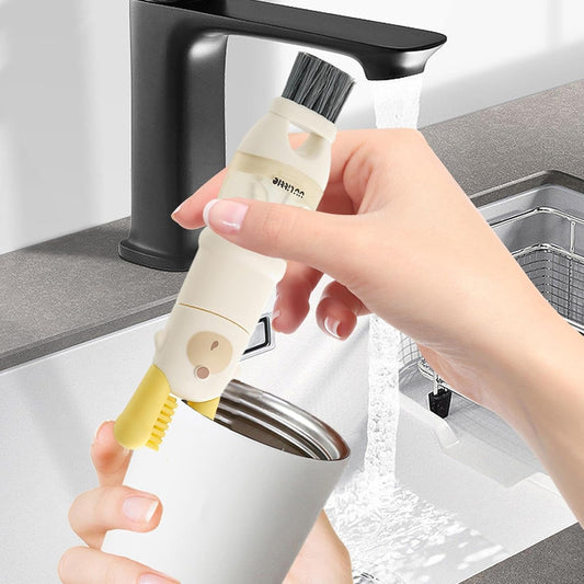Bottle brush - bottle brush - cleaning brush - 5-in-1 brush head and bottle brush - multifunctional tool for V1189-HB001HWH000016