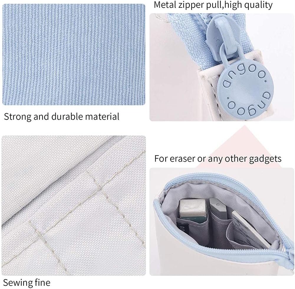 Pencil Case-Telescopic Pen Holder-Large Capacity-Light Blue-1 Piece V1189-HB001HWI000004