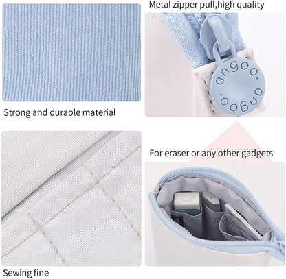 Pencil Case-Telescopic Pen Holder-Large Capacity-Light Blue-1 Piece V1189-HB001HWI000004