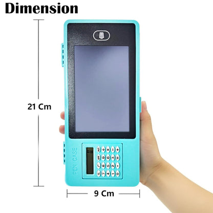 Pencil case - with writing pad and calculator - blue - 1 pack V1189-HB001HWI000005