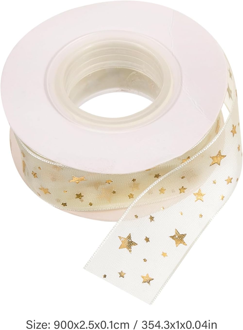 Gift ribbon - Mesh wrapping tape - Star pattern - 9 meters - 1 pack V1189-HB001HWI000013