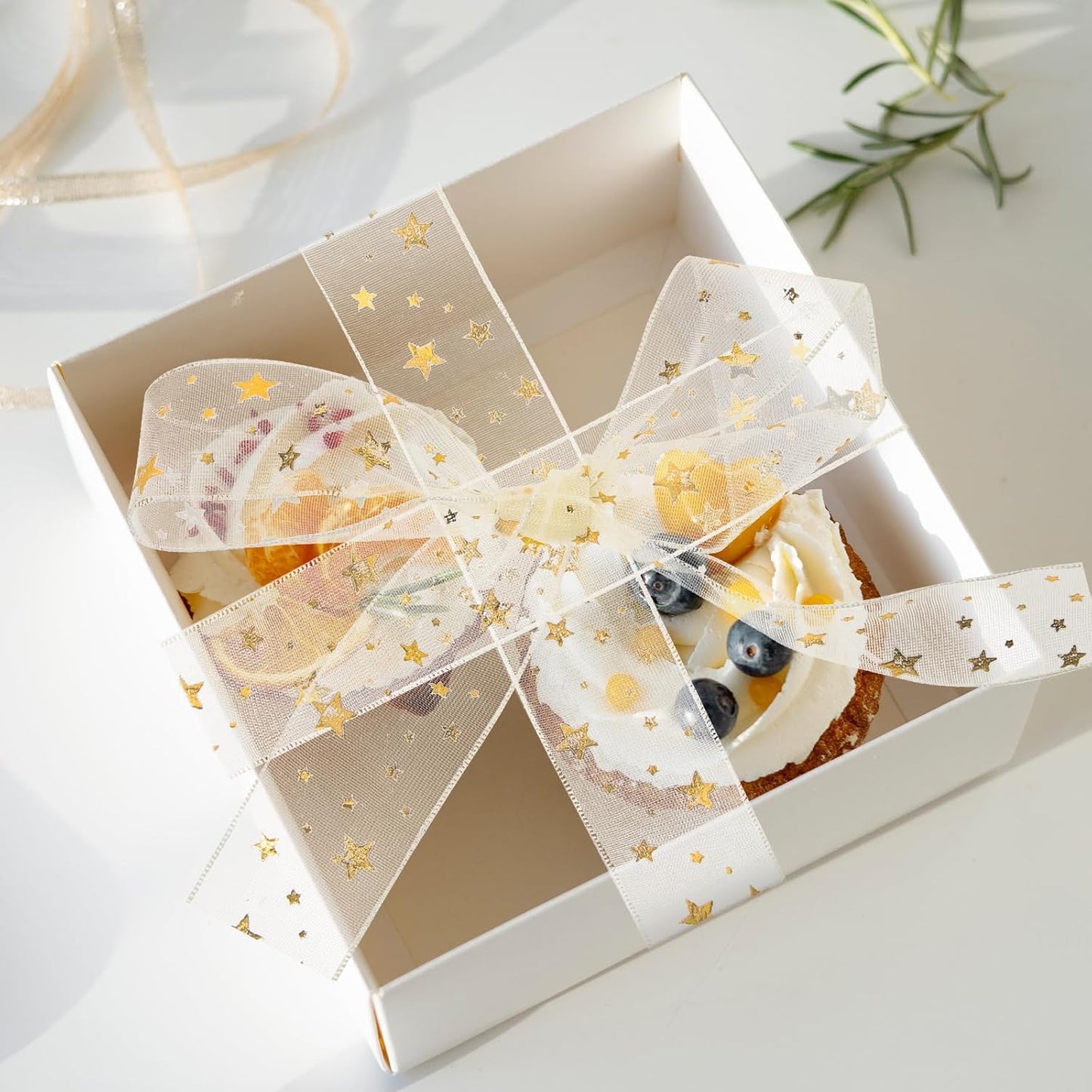 Gift ribbon - Mesh wrapping tape - Star pattern - 9 meters - 1 pack V1189-HB001HWI000013