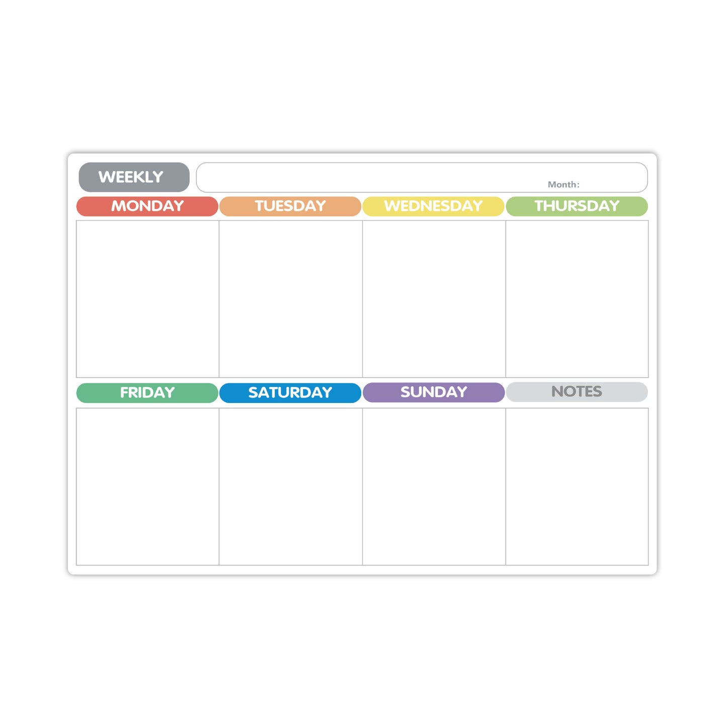 Magnetic whiteboard - Weekly planner - Monthly planner - 8 magnetic pens V1189-HB001HWI000016