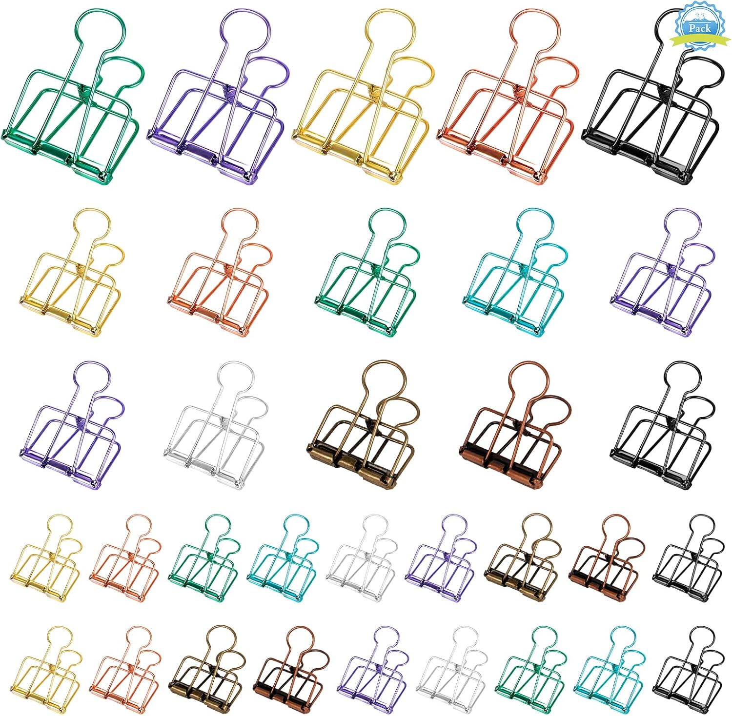 Ring binders - Hollow metal - 49/32/20 mm - Colored rings - 33 pieces V1189-HB001HWI000021