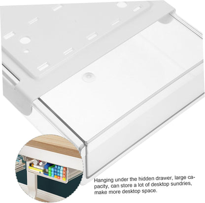 Under Desk Storage Box - Hidden Drawer - No Punching - Large Capacity - 1 Pack V1189-HB001HWI000028