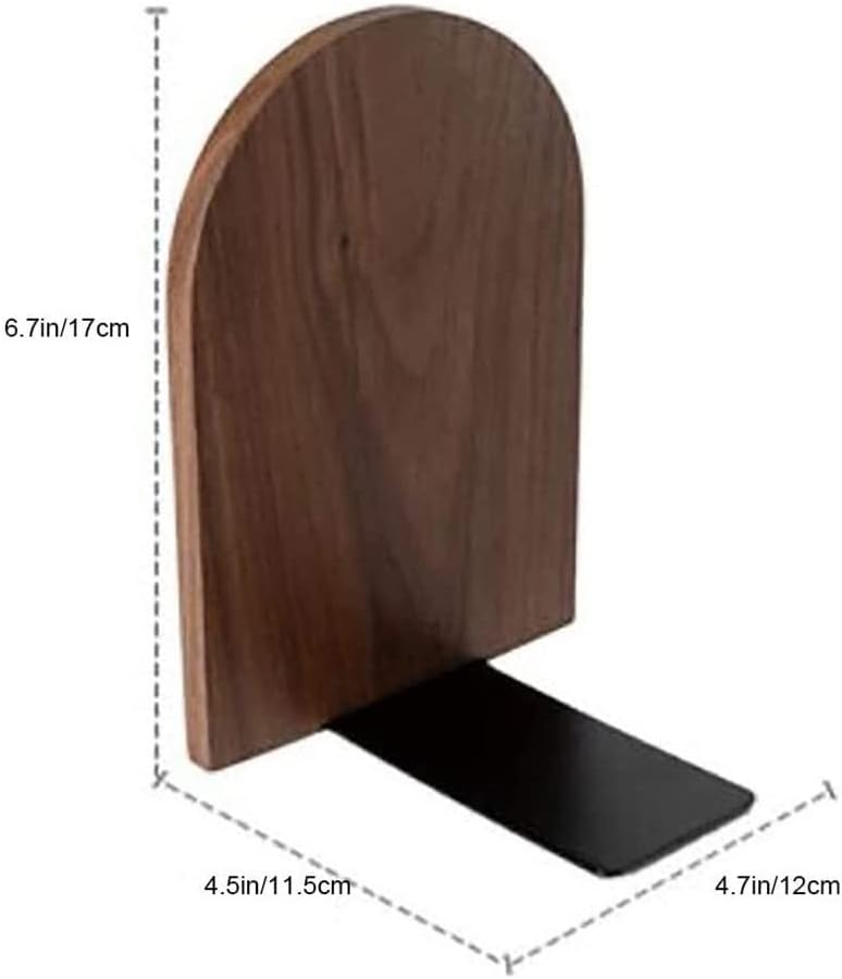 Bookends - Non-slip bookends - Heavy duty wooden bookends - Removable - 2-pack V1189-HB001HWI000034