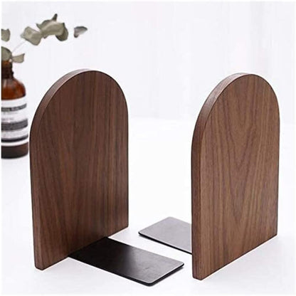 Bookends - Non-slip bookends - Heavy duty wooden bookends - Removable - 2-pack V1189-HB001HWI000034
