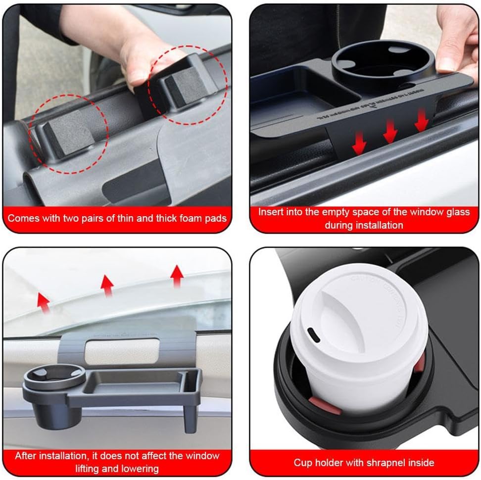 Car Key Box - Door and Window Pocket Accessory Organizer - with Cup Holder - Car Window Organizer - Key and V1189-HB001HWJ000001